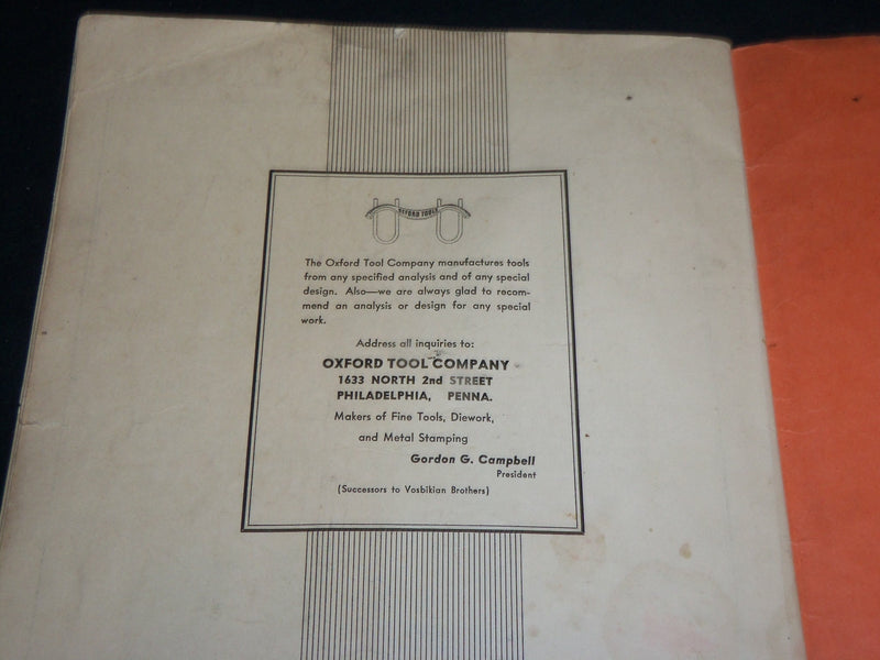 1930'S OXFORD TOOLS CO. CATALOGUE NO. 40 - PHILADELPHIA, PA - J 6644