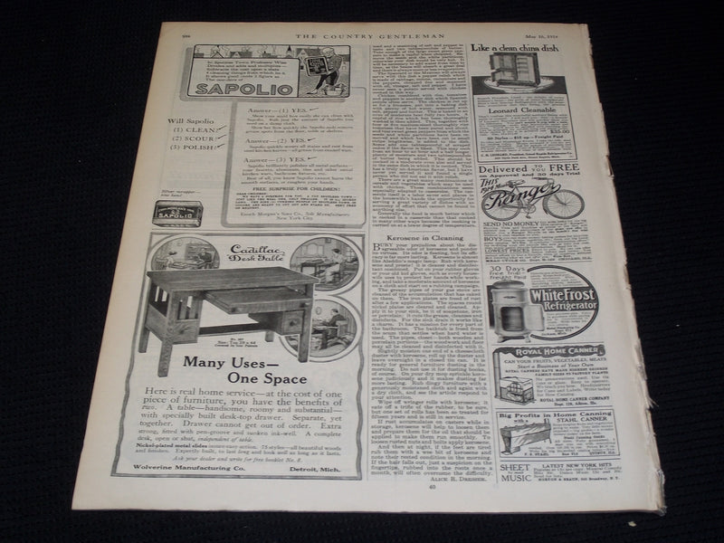 1914 MAY 16 THE COUNTRY GENTLEMAN MAGAZINE ILLUSTRATED COVER ART - E 2843