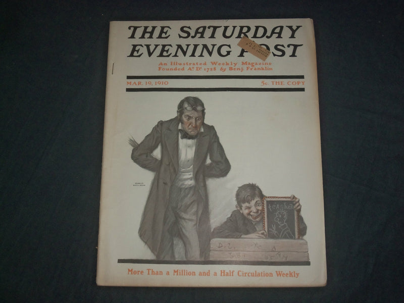 1910 MARCH 19 THE SATURDAY EVENING POST MAGAZINE - ILLUSTRATED COVER - SP 2470F