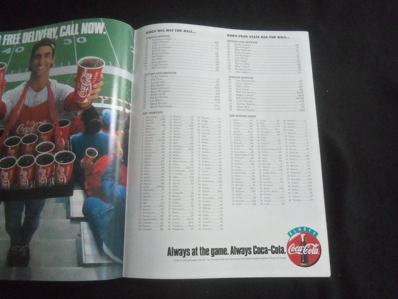 1993 NOVEMBER 27 FOOTBALL PROGRAM - MICHIGAN STATE VS PENN STATE UNIV - B 5533R