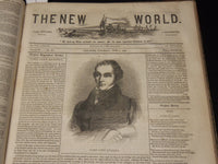 1842 JAN-JUL THE NEW WORLD JOURNAL BOUND VOLUME - DICKENS - LONGFELLOW - R 731P
