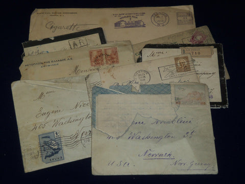 1930'S GREEK LETTERS & STAMPED ENVELOPES LOT - NEWARK NEW JERSEY - J 4767