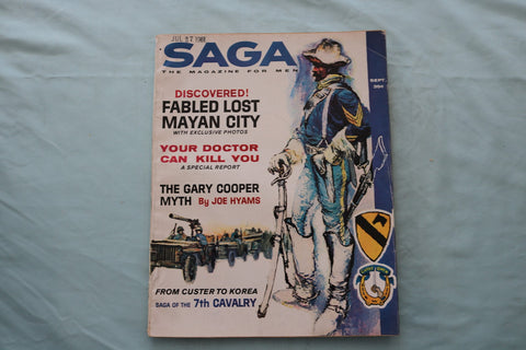 1961 SEPTEMBER SAGA MAGAZINE - SAGA OF THE 7TH CALVARY COVER - E 26656