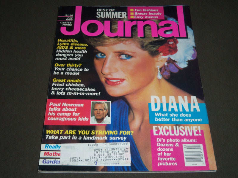 1988 JULY LADIES' HOME JOURNAL MAGAZINE - PRINCESS DIANA COVER - J 2277