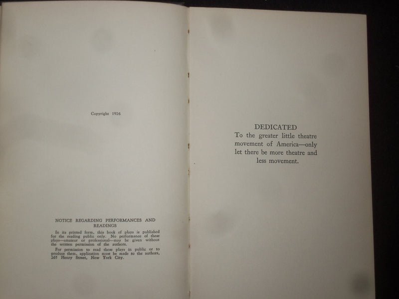 1926 THE CURTAIN RISES ON FOUR ONE-ACT PLAYS HARDCOVER BOOK BY B. INGE - KD 9260