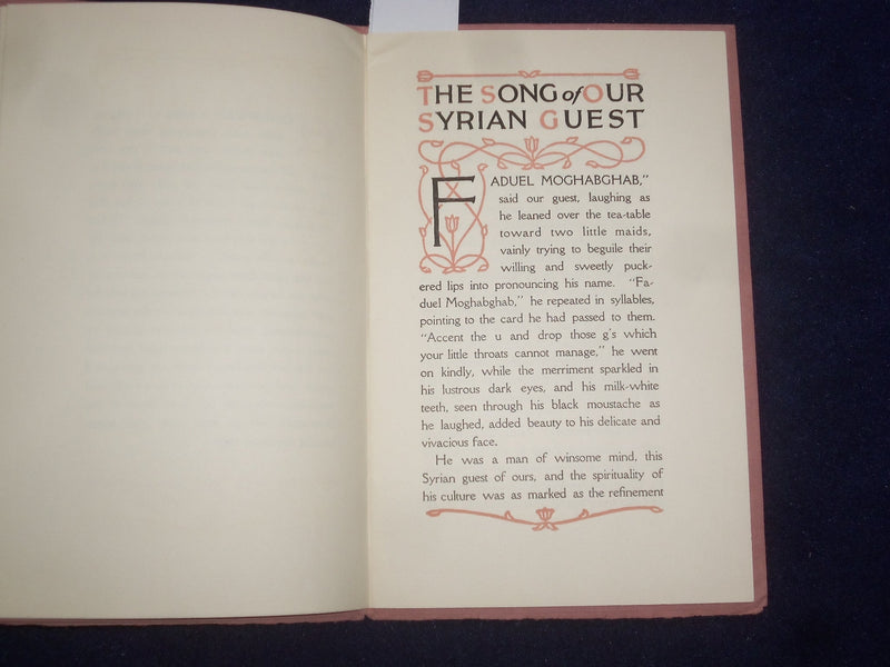 1934 THE SONG OF OUR SYRIAN GUEST SOFTCOVER BOOK BY WILLIAM ALLEN KNIGHT- J 9652