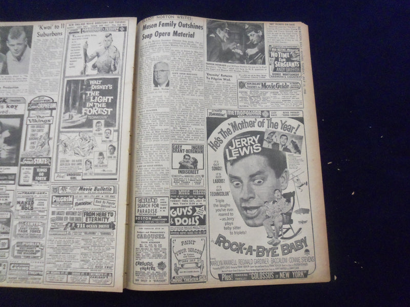1958 JULY 15 BOSTON DAILY RECORD NEWSPAPER - GI'S LAND IN MIDEAST - NP 6356