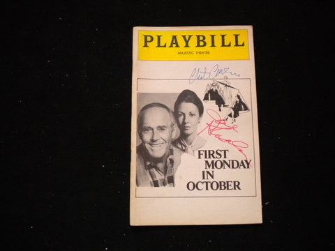 1958 FIRST MONDAY IN OCTOBER PLAYBILL - JANE ALEXANDER SIGNATURE +1 MORE- J 8234