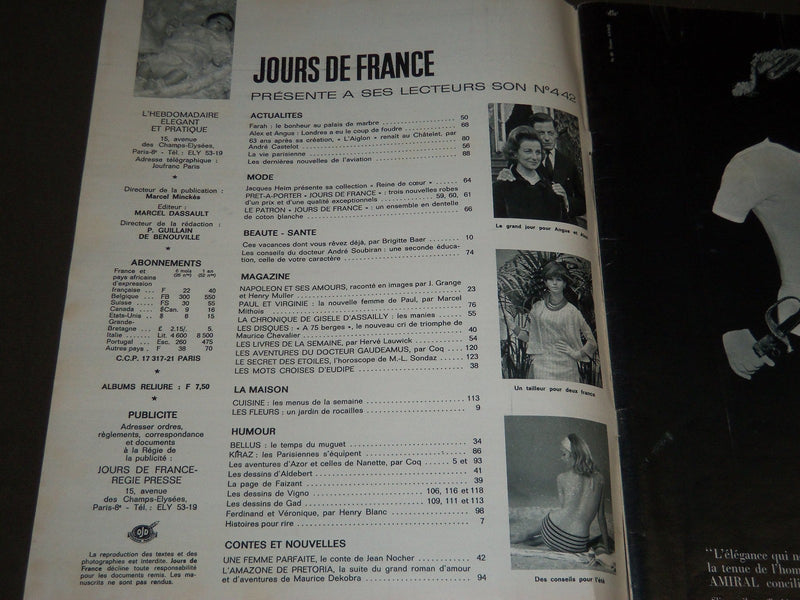 1963 MAY 4 JOURS DE FRANCE FARAH COMBLEE FRENCH MAGAZINE - ST 5154