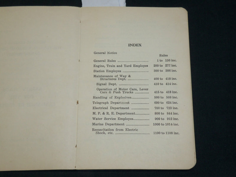 1935 READING CO. CENTRAL RAILROAD OF NEW JERSEY SAFETY RULES BOOK - J 5958