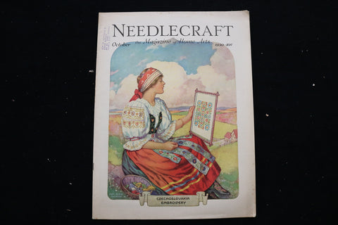 1930 OCTOBER NEEDLECRAFT MAGAZINE - CZECHOSLOVAKIA EMBROIDERY COVER - E 9921