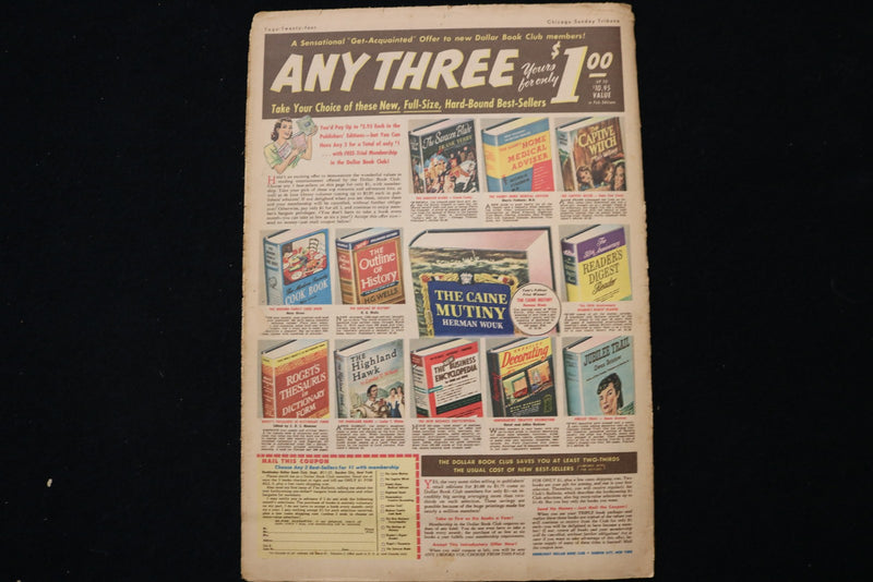 1952 NOV 9 CHICAGO SUNDAY TRIBUNE MAGAZINE - CORINNE CALVET COVER - E 26205