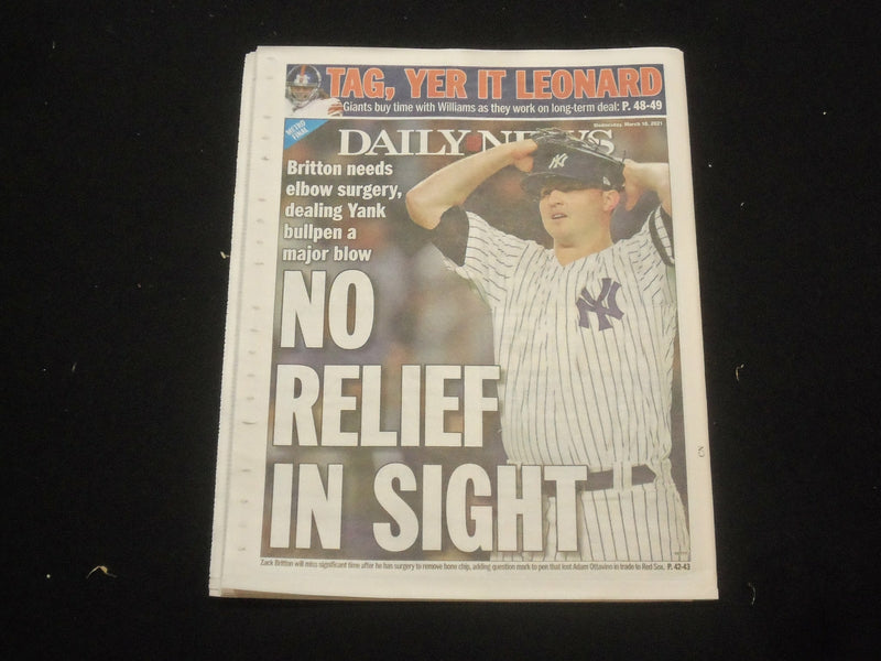 2021 MARCH 10 NEW YORK DAILY NEWS NEWSPAPER-6TH ACCUSES GOV. CUOMO OF HARASSMENT