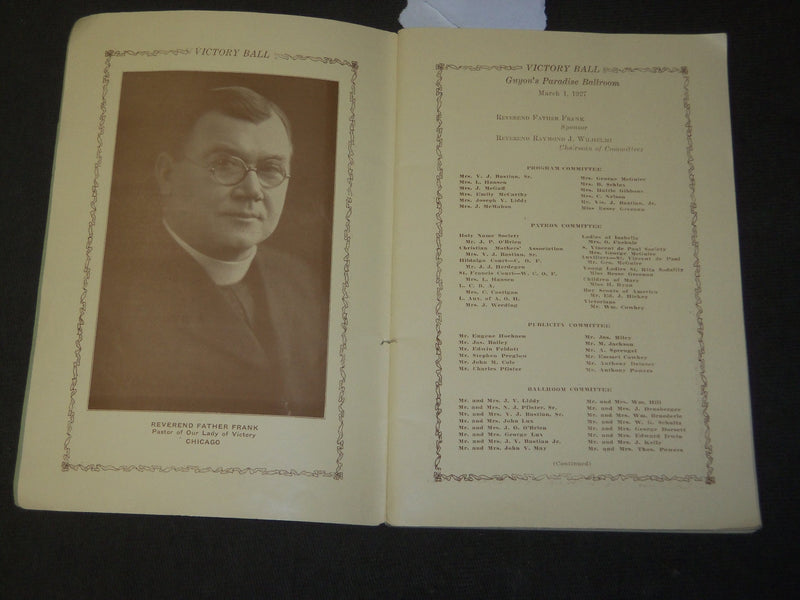1927 MARCH VICTORY BALL GUYON'S PARADISE BALLROOM PROGRAM - J 3488