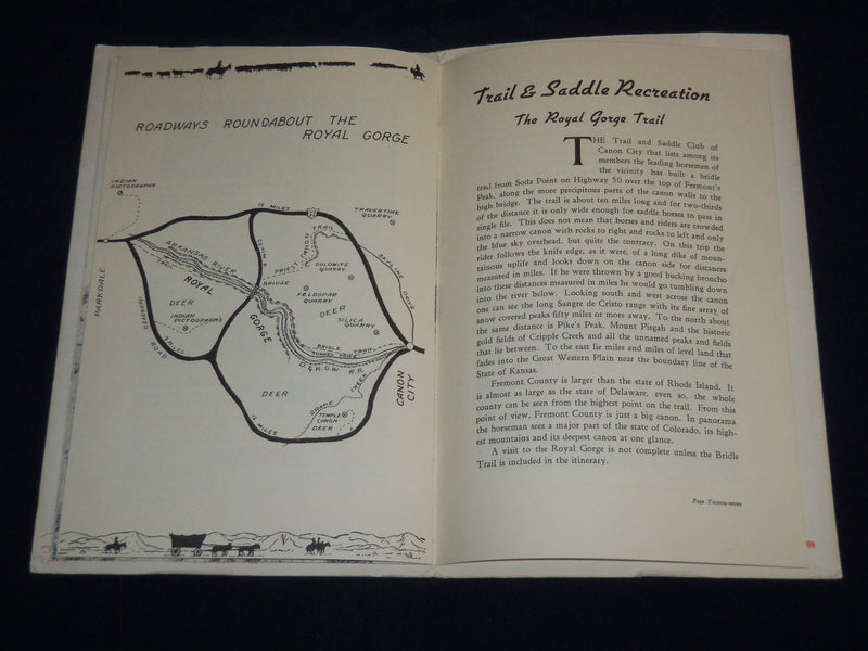 1941 THE ROYAL GORGE HISTORY AND GEOLOGY BOOK - ARKANSAS RIVER COLORADO - J 8580