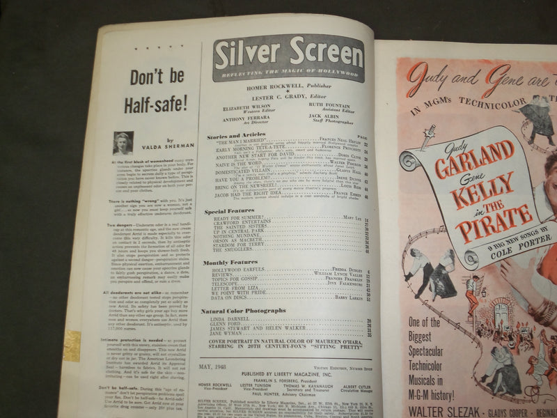 1948 MAY SILVER SCREEN MAGAZINE - MAUREEN O'HARA COVER - M 151