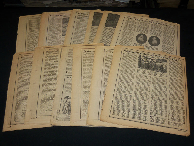 1975-1976 PHILADELPHIA INQUIRER BICENTENNIAL JOURNAL SERIES LOT OF 13 - O 218
