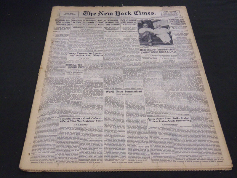 1950 MARCH 24 NEW YORK TIMES - STATE DEPARTMENT DENIES HARBORING SPY - NT 4636
