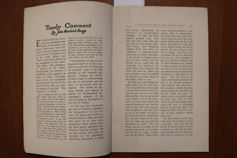 1914 JULY CONCERNING MUNICIPAL OWNERSHIP - SOFTCOVER BOOK - K 3187