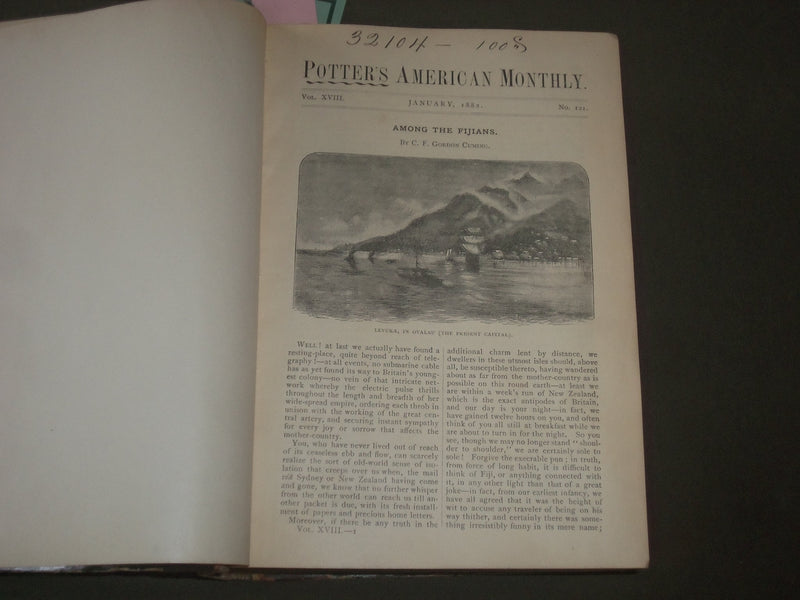 1882 JAN-SEPT POTTER'S AMERICAN MONTHLY MAGAZINE VOLUME - LONGFELLOW - KD 4630