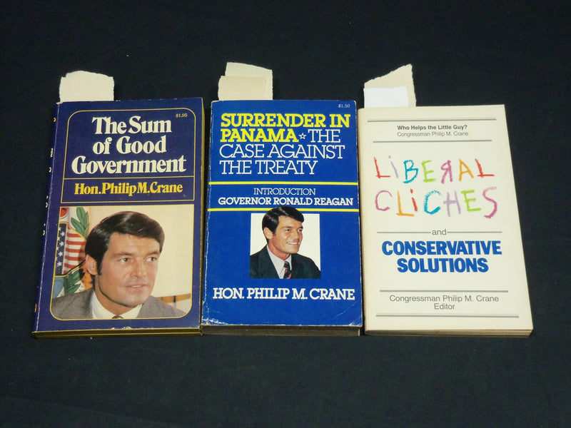 1977-1984 CONGRESSMAN PHILIP M. CRANE BOOK LOT OF 3 - ALL INSCRIBED - D 473
