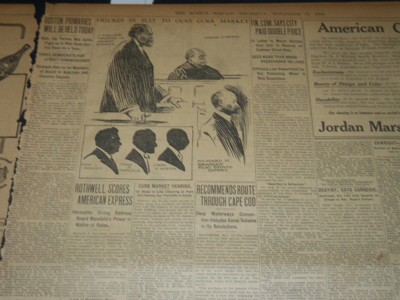 1908 NOV 19 THE BOSTON HERALD - HISTORY OF OIL TRUST TOLD BY JOHN D. - BH 221