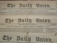 1852-1853 THE DAILY UNION NEWSPAPER LOT OF 4 ISSUES - WASINGTON - NP 3297E