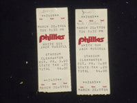 1984 PHIL. PHILLIES SPRING TRAINING SCORECARD & STUBS - MATTHEWS SIGNED - J 5865