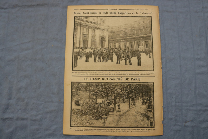 1914 SEPTEMBER 4 EXCELSIOR JOURNAL -LE NOUVEAU PAPE BENOIT XV - FRENCH - NP 8555