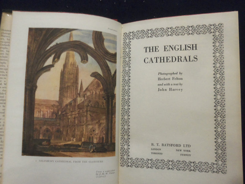 1950THE ENGLISH CATHEDRALS HARDCOVER BOOK BY BERBERT FELTON - KD 8246