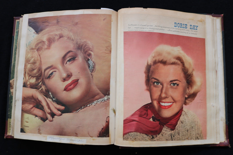 MOVIE STARS SCRAPBOOK - MARILYN MONROE-ELIZABETH TAYLOR-JANE RUSSELL - E 26439