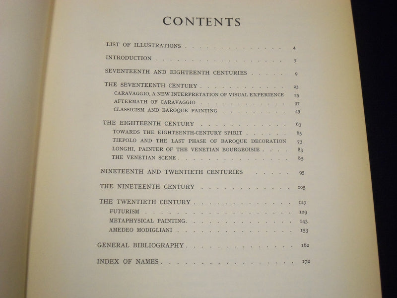 1952 ITALIAN PAINTING FROM CARAVAGGIO TO MODIGLIANI BOOK - NICE PRINTS - KD 2857