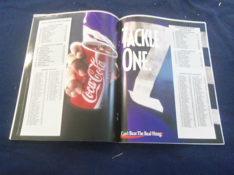 1992 OCT 17 FOOTBALL PROGRAM -CHEYNEY UNIVERSITY VS SLIPPERY ROCK UNIV- SP 1214J