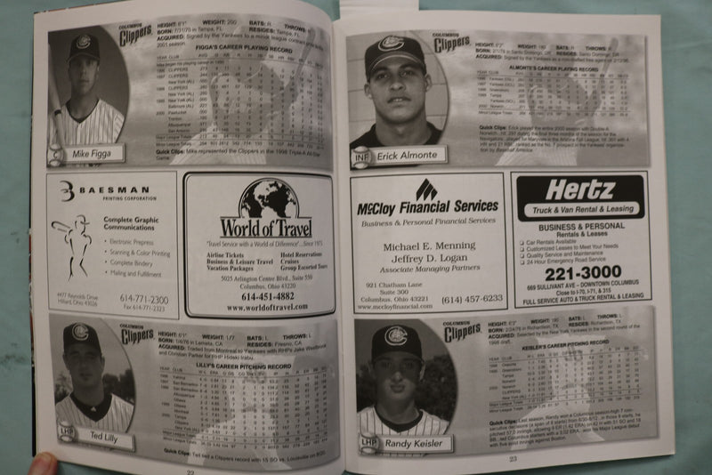 2001 COLUMBUS CLIPPERS SOUVENIR PROGRAM - K 3406