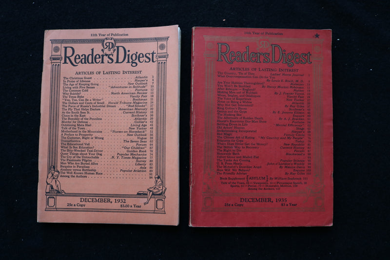 1932-1938 READERS DIGEST MAGAZINE - LOT OF 14 - O 3671