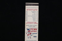 1966 PENN FOOTBALL SCHEDULE MATCHBOOK - K 2834