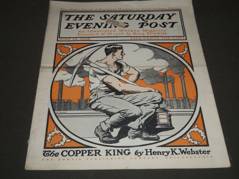 1902 JUNE 28 THE SATURDAY EVENING POST MAGAZINE - ILLUSTRATED COVER- SP 1048