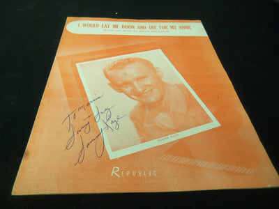 SAMMY KAYE I WOULD LAY ME DOON AND DEE FOR MY ANNIE AUTO. SHEET MUSIC - AM 41