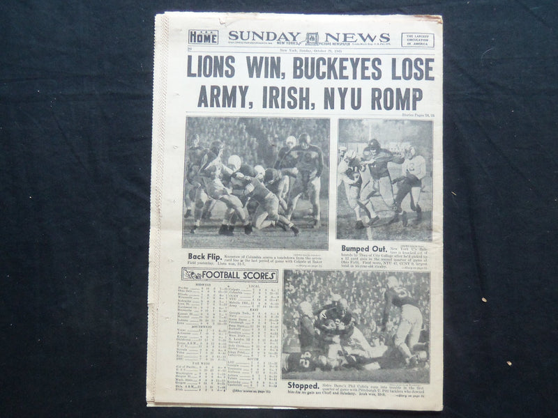 1945 OCT 21 NY SUNDAY NEWS NEWSPAPER-BOMBS RAIN ON CAPITAL OF VENEZUELA- NP 2471