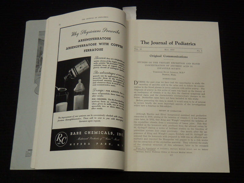 1937-1938 THE JOURNAL OF PEDIATRICS LOT OF 2 ISSUES - K 2627