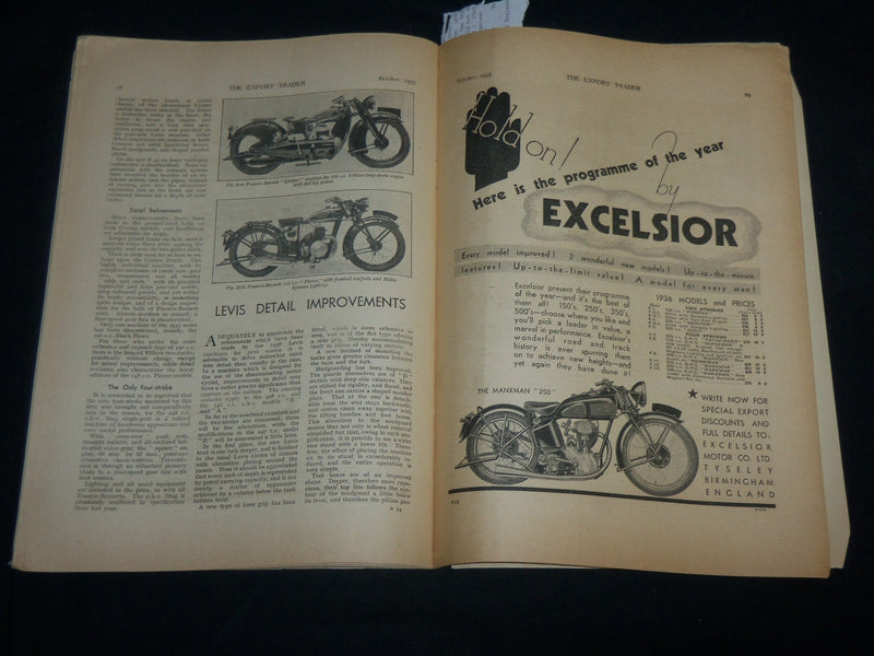 1935 OCTOBER THE EXPORT TRADER BICYCLE MAGAZINE - NICE ADS - SP 1212W