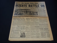 1942 NOVEMBER 19 BOSTON DAILY GLOBE NEWSPAPER - BIZERTE BATTLE ON - NT 9452