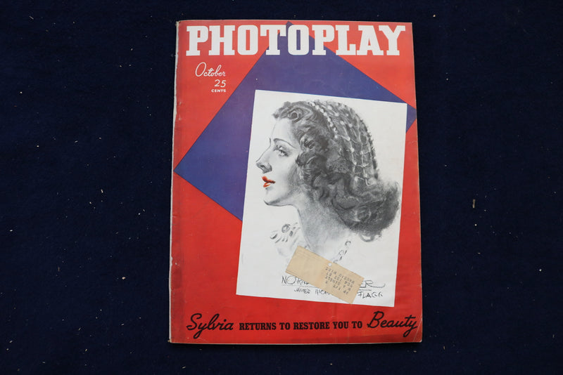 1936 OCTOBER PHOTOPLAY MAGAZINE - NORMA SHEARER BY J.M. FLAGG COVER - E 17894