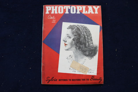 1936 OCTOBER PHOTOPLAY MAGAZINE - NORMA SHEARER BY J.M. FLAGG COVER - E 17894