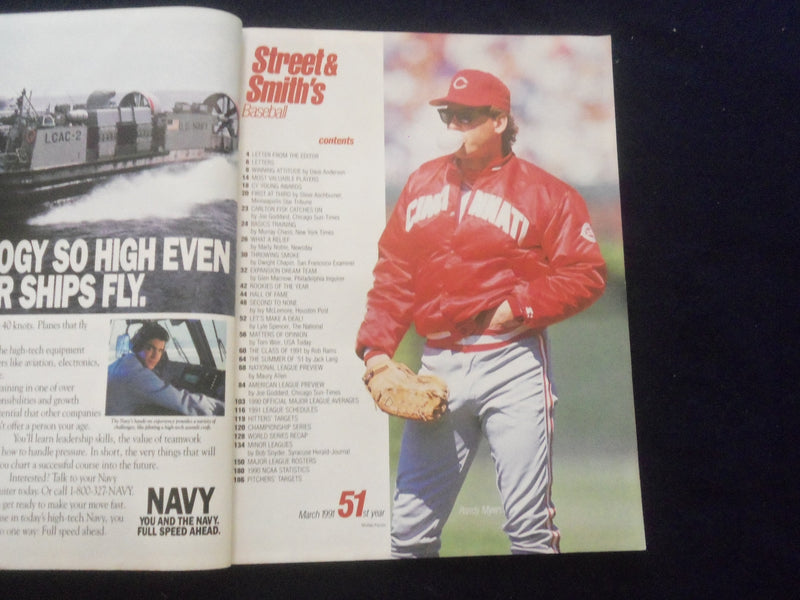 1991 STREET AND SMITH'S BASEBALL MAGAZINE - LOU PINIELLA COVER - SP 1523O