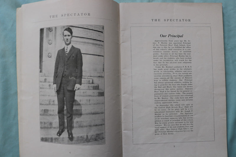 1911-1925 PATTERSON, NJ HIGH SCHOOL - SPECTATOR MAGAZINES - LOT OF 8 - K 3349