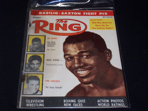 1956 NOVEMBER THE RING MAGAZINE - RAY ROBINSON FRONT COVER - E 4628