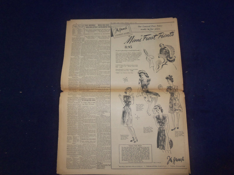1943 JULY 2 NEW YORK TIMES - AMERICANS CAPTURE HARBOR ON NEW GEORGIA - NP 6541