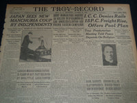 1931 OCTOBER 21 TROY MORNING RECORD - EDISON WILL BE BURIED TODAY - NT 7496
