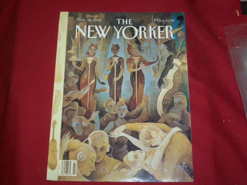 1993 NOVEMBER 22 NEW YORKER MAGAZINE FRONT COVER ONLY - GREAT ART FOR FRAMING
